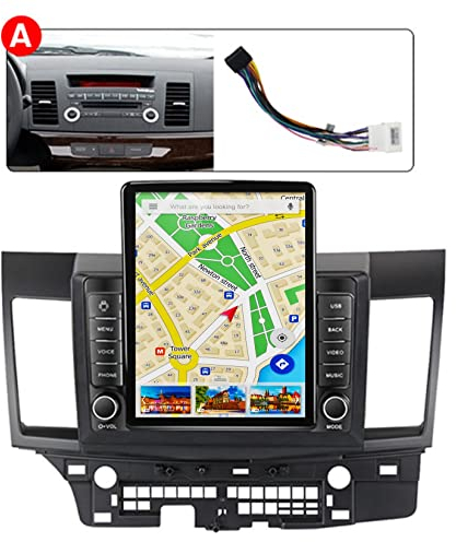 Android 10 Auto Doppel Din Auto-Navigation 2 Din 9.5 Für Mitsubishi Lancer 2007-2012 GPS Radio Navigator Satellite Navigator WiFi mit Bluetooth Mirror Link FM/AM Radio ( Color : TS400 4G 64G A )
