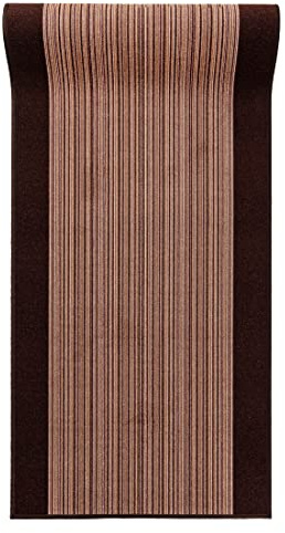Mazovia Läufer Flur 80x700cm Braun Klassisch 90er-Retro Weich rutschfest | Teppichläufer für Küche Waschküche Schlafzimmer Wetterfest Pflegeleicht Gummiunterseite Kurzflor Lang Verkauf pro Meter