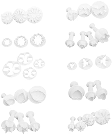 33 PCs Sugar Turning Flower Set Printing Cartoon Steamed Bread Decoration Sugar Turning Mold Cake Decorative Cutter Vacuum Sealer Jar Attachment Set