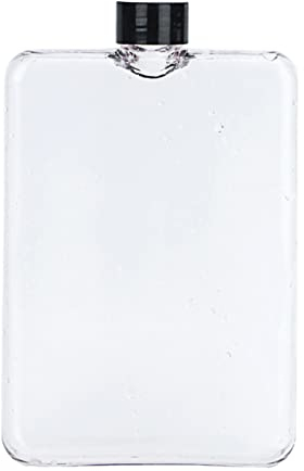 Agua Plana Delgada 500 ml, Transparente, a Prueba Fugas, para Deportes, Viajes, Picnic, Camping, Fitness y Gimnasio, Cabe en Cualquier Bolsa