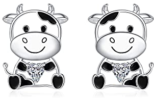 Kuh Ohrstecker für Damen 925 Sterling Silber Kuh Ohrringe Schmuck Geschenk für Mädchen Tochter Schwester