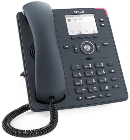 Snom D140 Telefono VoIP Fisso per Centralino Telefonico, Display TFT LCD 2,8 Scala di Grigi, 2 Account SIP, Tasti SmartLabel Programmabili, PoE Classe 1, Indicatore Notifiche 360°, Grigio Ardesia