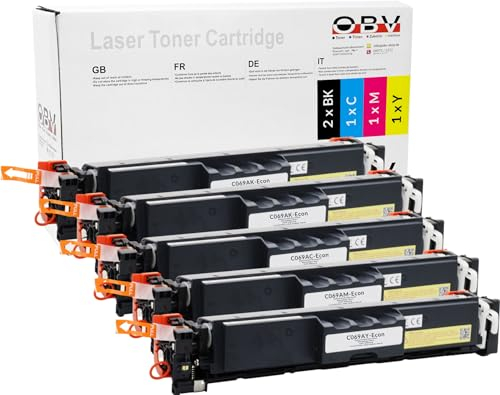 OBV 5X kompatibler Toner als Ersatz für Canon 069 5094C002 5093C002 5091C002 5092C002 für Canon i-SENSYS LBP673C LBP-673Cdw MF752Cdw MF754Cdw mit Chip ohne Füllstandsanzeige (2xbk/1xC,M,Y)