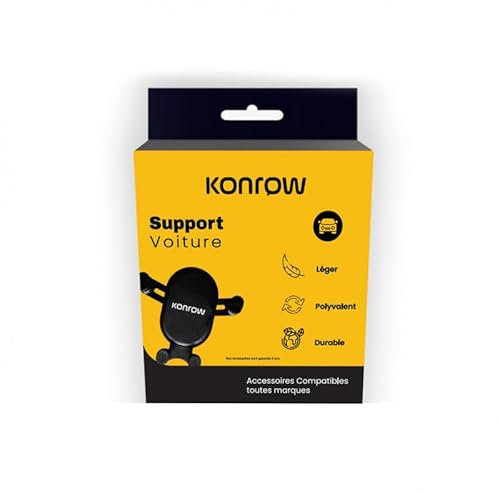 Konrow KSCAR - Support Voiture (360°, Noir) - Emballage Original