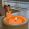 Kerzenhalter Katze Wärmt Pfoten Teelichthalter Katze Wärmt Sich Pfoten Süß Candle Holder Kerzenständer Keramik Katzendesign Tischdeko Haus Deko (A)