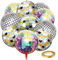 10 Stück Discokugel Luftballon,22 Zoll 4D Disco Folienballon,Disco 70er 80er Jahre Retro Party Geburtstag Dekoration Ballon Set, Luftballon für Disco-Mottoparty Mitzvah Abschlussfeier Deko Ballon