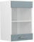 Vicco Küchenglasschrank R-Line, Glashängeschrank, Blau-Grau/Weiß, 40 cm
