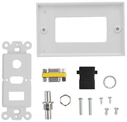 Beufee 3-in-1-Steckdose, Ladegerät, Steckdose, HDMI-VGA-Wandplatte, VGA-Wandplatte, Videowandplatte, HDMI-Wandplatte, Pass-Through-HDMI-Frontplatte