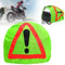 TGKYK Warndreieck Motorrad Helm, 46x43cm Motorrad Warndreieck Helmüberzug, Pannendreieck Motorrad, Motorradhelm Helmbeutel für Unfallsicherung Unfallstelle Kennzeichnung (Neongrün)