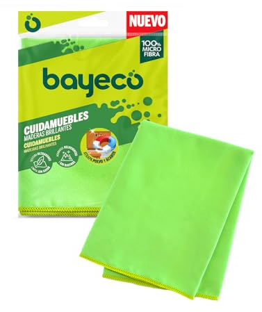 Bayeco Cuidamuebles - Bayeta Especial para Tus Muebles, Puertas y Objetos de maderac- 100% Microfibra - Elimina de Forma efectiva el Polvo, ácaros y Suciedad - 1 Unidad