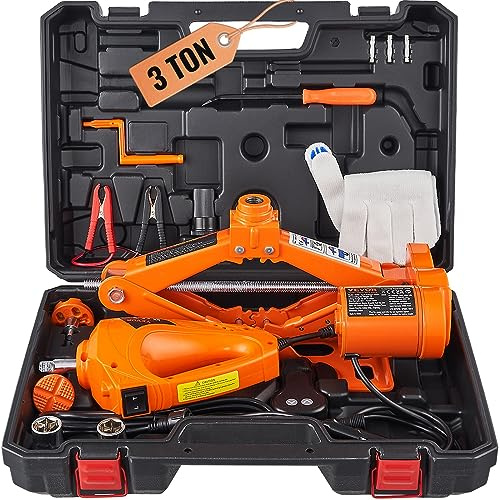 Elektrischer Wagenheber, 3 Tonnen/6600 lbs, 12 V, elektrischer Scherenwagenheber, tragbarer for SUV, LKW, Limousine, Reifenwechsel Für Heimwerkerprojekte(3T Jack Wrench)