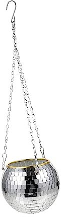 Yardwe 1 STK Kugelförmiges hängendes Becken Disco-Kugel-Pflanztopf Hängender Discokugel-Pflanzer Hanging Basket einhängekorb Pflanzendekor Pflanzenaufhänger drinnen Hängender Pflanzer