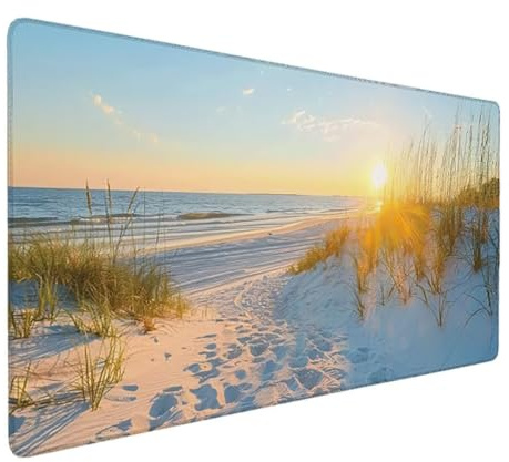 Gaming Mauspad XXL Schwarz - Mousepad Groß 60 x 30cm - rutschfeste Schreibtischunterlage für Gaming und Büro - Fransenfreie Ränder - Präzises und Langlebiges Maxlvl Mouse Pad (Schwarz Strand) 2-J7