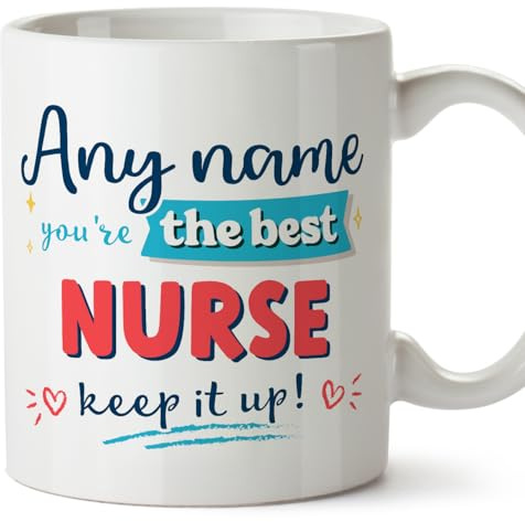 MUGFFINS Personalised Mug for Nurse man - in English - Keep it up! - Funny Custom Gift for Colleagues - Ceramic 11oz Mug