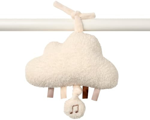 Nattou Aktiv-Kuscheltier aus Polyester, Mit Musik, Wolke, Zum Aufhängen, Ca. 25 cm, Teddy, Weiß