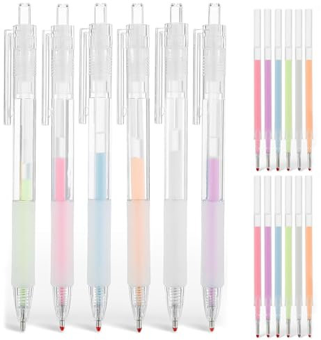 6 Pcs Glue Pen Glue Pens for Crafting Quick Dry Retractable Glue Pens for Card Making Multicoloured Retractable Ballpoint Glue Pens Set Mess-Free Solution for Crafts Card Making