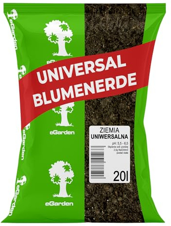 eGarden Universalerde, Blumenerde 20L – für Zimmer- & Gartenpflanzen, nährstoffreiches Pflanzsubstrat | Hochwertiges Pflanzsubstrat für gesundes Wachstum