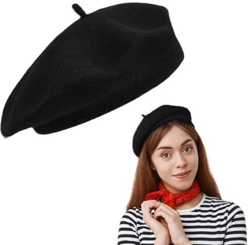 COYUN Basco Donna Elegante Cappello Parigino Classico Berretto Francese Artista da Pittore Beret Hat Uomo