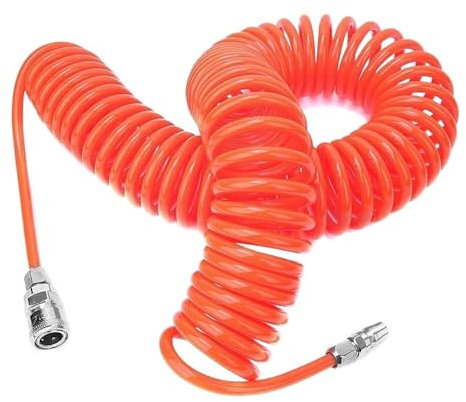 Luftdruckschlauch, Mischluftschlauch Luftdruckschlauch Spiralrohrschlauch for Kompressor Luftwerkzeug(12x8 With Connector,6M)