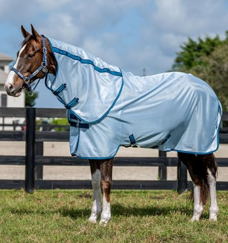 Horseware Fliegendecke Amigo Bug Rug Plus Azure Blue/Navy & Electric Blue/ 155 cm (6'9)