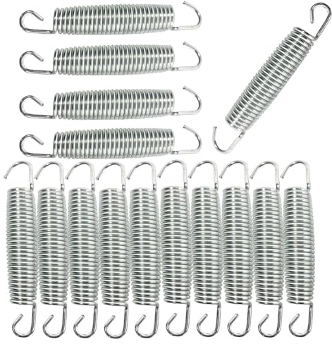 Bohaner 15 molle per trampolino trampolino, molle di tensionamento con doppio gancio, molle a pressione 140 mm, diametro bobina 3 mm, accessori di fissaggio per trampolino