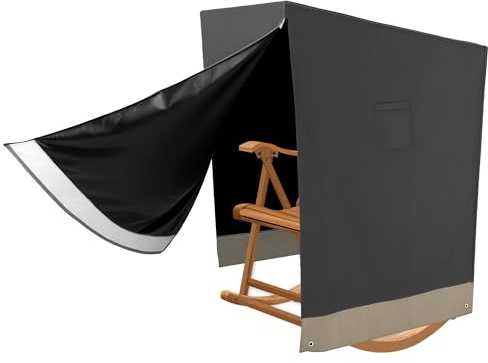 Hängesessel Abdeckung 420D Abdeckplane mit Schaukelstuhl-Abdeckung mit Doppelzipp,Wasserdicht UV-Anti Winterfest Schutzhülle Gartenmöbel Abdeckplane für Hängestuhl (137x100x140/165cm)