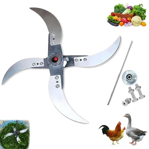 enseak Household Farming Grass Shredder Knife Blades, Shredder Knife for Vegetables,Adjustable Diameter Vegetable Shredder Blade Set with 12 Mounting Holes Improved Chopping Efficiency for Grass-A