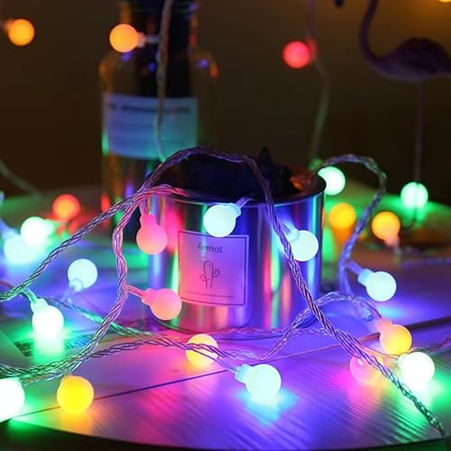 3M 20LED Mehrfarbige Bunte Globe Lichterkette Batterie für Innen & Außen | LED Lichterkette wasserdicht. für Weihnachten, Halloween, Hochzeiten, Geburtstage & Partys. Deko für Zuhause