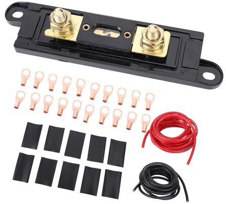 Cryfokt Câble de Plancher Automobile, Fil 4AWG de 20 Pieds de Haute Performance avec Boîte à Fusibles 150A pour la Voiture pour Camping-cars