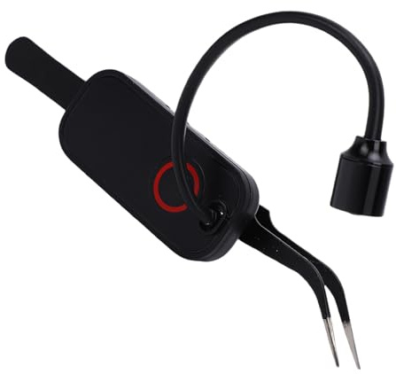 Plyisty Pinzetta UV LED per Extension Ciglia, Lampada a Polimerizzazione Rapida 5W 405nm per Colla per Ciglia, Testa Ruotabile a 180° e Batteria Ricaricabile Luce UV per Ciglia