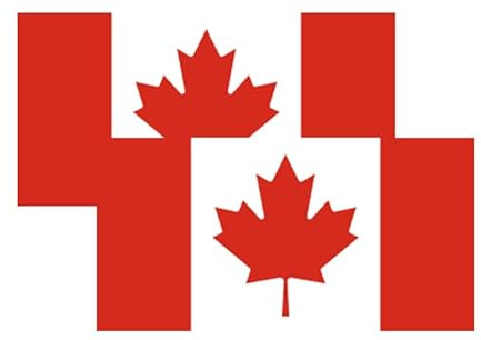 Grand drapeau du pays 90 x 150 cm avec passant pour mât et cordons de maintien, léger, pour le sport, le football, les bâtiments (Canada-2 unités)