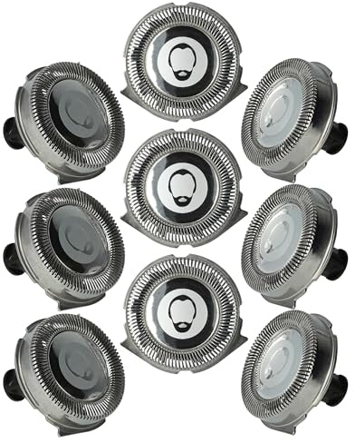 vhbw 9x Ersatz-Scherköpfe kompatibel mit Philips RQ1180X | RQ1175, RQ1180CC, RQ1180, RQ1170, RQ1170X, RQ1178 Elektrorasierer, Silber