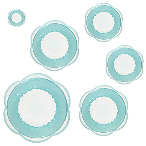 Kochblume Stretch-ii 6er Set | Ø 4-10,5cm Stretch-ii | Frischhaltedeckel | Universaldeckel | Premium-Silikon | Hitzebeständig | Spülmaschinenfest | Farbe: eisblau