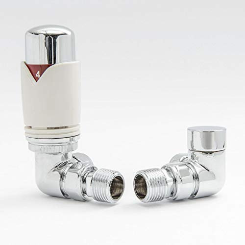 003 Modern TRV Corner White Thermostatic Radiator Valves