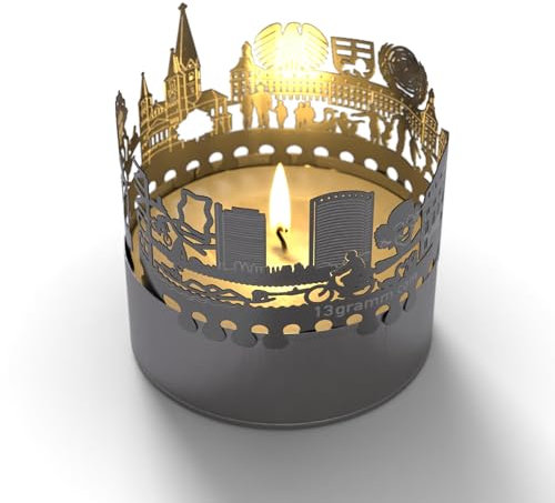 Bonn Skyline Schattenspiel - Kerzenaufsatz mit magischem Lichtspiel, kreative Geschenkidee für Bonn-Fans, perfektes Souvenir für Touristen und Bonner Andenken