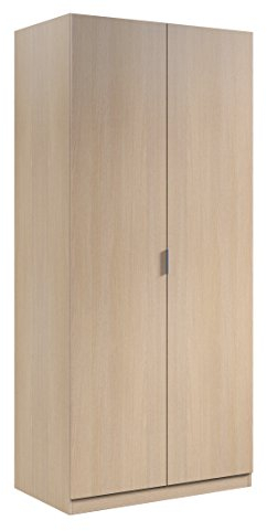 Dmora - Kleiderschrank 2 Türen Orange, Schlafzimmerschrank, Schlafzimmermöbel mit 1 Regal und Kleiderstange, 82x52h180 cm, Eiche