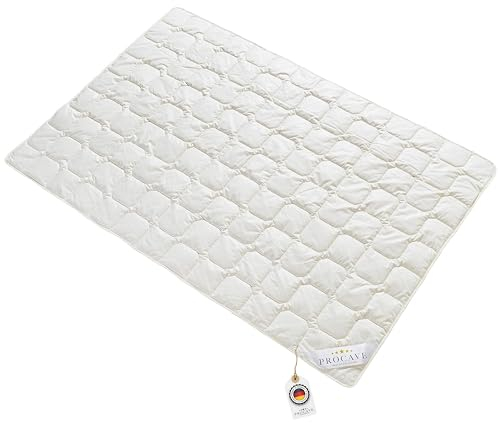 PROCAVE Wildseide Exquisit Qualitäts-Bettdecke für den Sommer 200x220cm, leichte Sommerbettdecke, Tussahseide, aus der Natur, atmungsaktiv & wärmeausgleichend, 100% aus Deutschland
