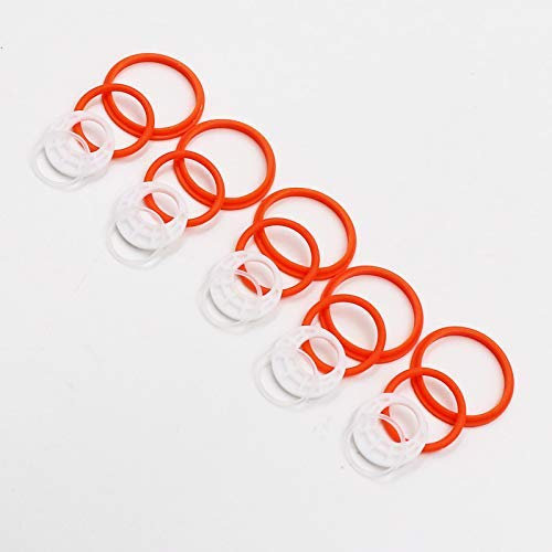 RUILUL 4 Stück Ersatz-Glasröhren für TFV16 Silikon-Schutzringdichtungen (5 Sets Silikon-Dichtungen).