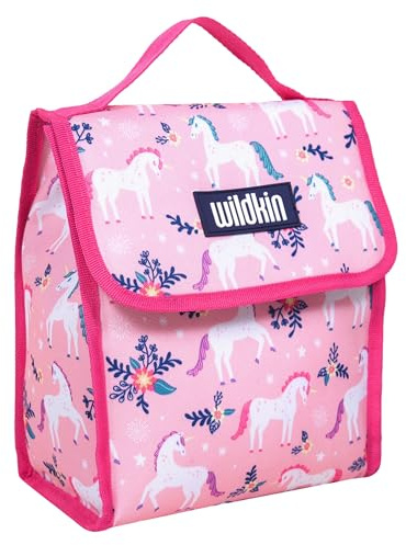 Wildkin Kids Insulated Lunch Bag for Boys and Girls, Lunch Bags is Ideal Size for Packing Hot or Cold Snacks for School and Travel, Mom's Choice Award Winner, BPA-Free, Olive Kids (Magical Unicorns)