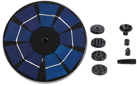 Angyu Multi-ugello Fontana da Giardino Esterno Pompa con Pannello Solare Galleggiante Usato per Fontana Piscina Giardino Stagno Decorazione del Giardino (Nero,19 * 5 cm)
