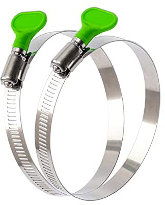 BESTYCHAO Duct Clamps, 2pcs 4 Inch Stainless Steel Key Type Worm Gear Hose Clamps, Adjustable 78-101mm Range Thumb Screw Clamps for Plumbing and Automotive