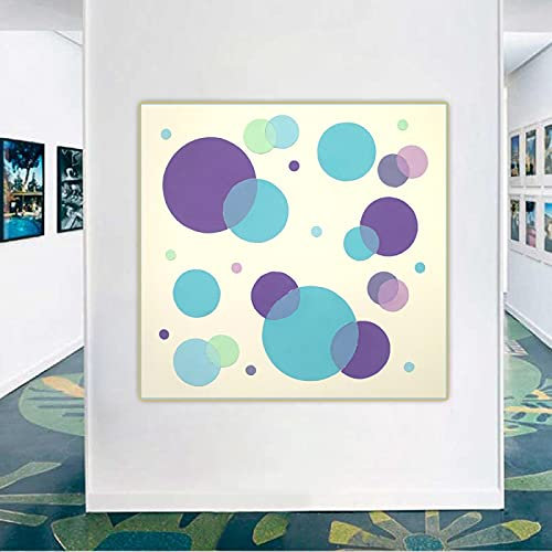 Leinwanddrucke Josef Albers《Interaktion der Farbe》Leinwand Kunst Ölgemälde Abstrakte Malerei Dekor Bild Wand Wohnkultur 80x80cm Rahmenlos