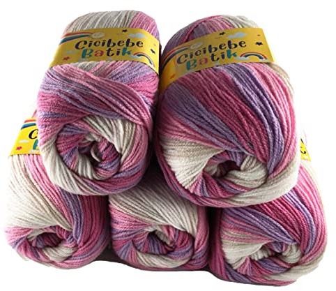 Baby Rainbow Double Knitting Batik 5x100g Ball Pack Cicibebe 550-61