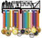 SUPERDANT Porta Medaglie da Parete da Corsa A Ostacoli Espositore per Medaglie Sportive Porta Medaglie Espositore da Parete per Medaglie Regalo per Gli Atleti Figli 40x15cm 2 File con 8 Ganci