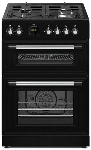 New World NWDFMRBL 60cm Freestanding Dual Fuel Cooker - Black