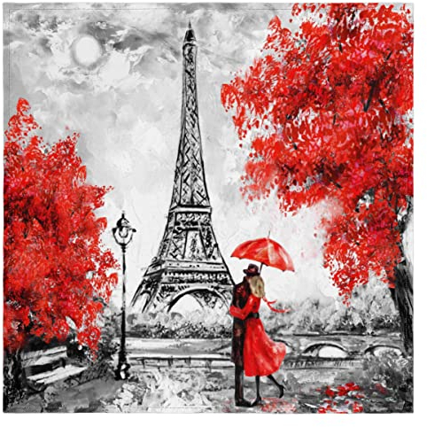 Paris France Eiffelturm-Servietten, 6 St¨¹ck, Valentinstag, niedlich, 50 x 50 cm, waschbar, wiederverwendbar, f¨¹r Hotel, Restaurant, Hochzeit, Veranstaltung, Party