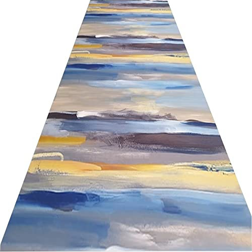 HDBODY Tappeto Runner per corridoio Tappeto da corsa lavabile per cucina a basso tasso di pila Microfibra antiscivolo Home Floor Ma,A,140x800cm(55x314inch)