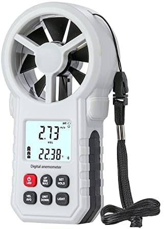 Drahtloser Bluetooth-Anemometer, LEERCHUANG Tragbarer Windgeschwindigkeitsmesser für Luftströmungsgeschwindigkeit Windtemperatur mit USB, CFM-Messgerät