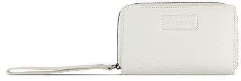 bugatti ELSA Reißverschluss-Börse S mit RFID-Schutz, Geldbörse aus echtem Leder in weiß