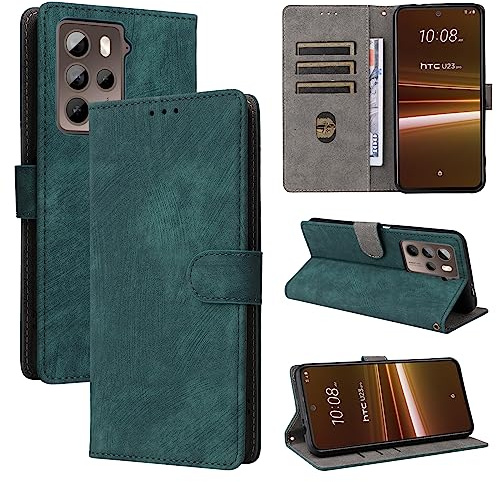 BELLA BEAR Handyhülle HTC U23/U23 Pro, HTC U23/U23 Pro Hülle, [RFID Blocking Technology], Kickstand-Hülle, Brieftasche für HTC U23/U23 Pro-Grün